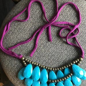 Unique aqua stone necklace